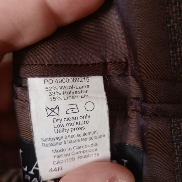 Ralph Lauren Blazer Men's 44R Brown Slim Fit Wool Blend Coat Jacket Luxury - Picture 5 of 6